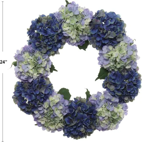 2-Pack: Mixed Blue Hydrangea Wreath with Grapevine Ring, Floral Home by Artificial Flowers {5}