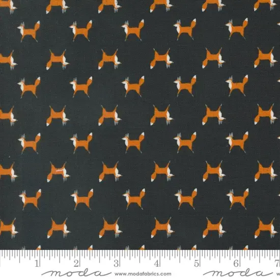 Fox Trot in Midnight (48394 21) | Woodland Wonder | Gingiber | Moda {1}