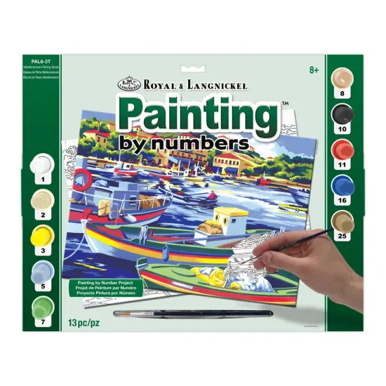 PAL6 | Painting by numbers™ 13pc 11.25" x 13.375" Mediterranean Fishing Boat Painting Project {1}