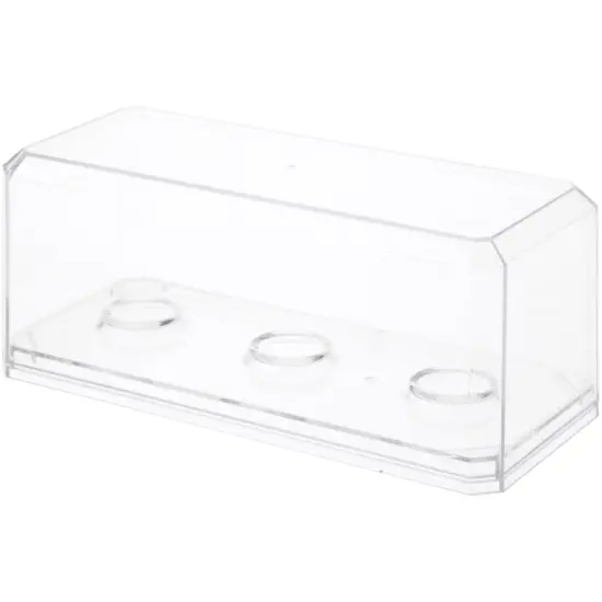 Pioneer Plastics Clear Plastic 3 Golf Ball Display Case with Base, 6.125" W x 2.625" D x 2.25" H {1}