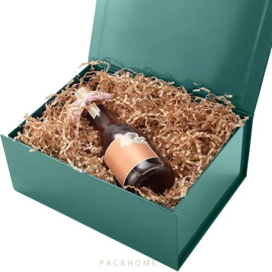 6 Gift Boxes, Rectangle Collapsible Boxes with Magnetic Lids for Gift Packaging (Glossy Dark Green) {2}