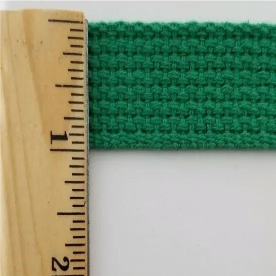 1" Cotton Webbing - 10 Continuous Yards - Made in USA! Kelly {2}