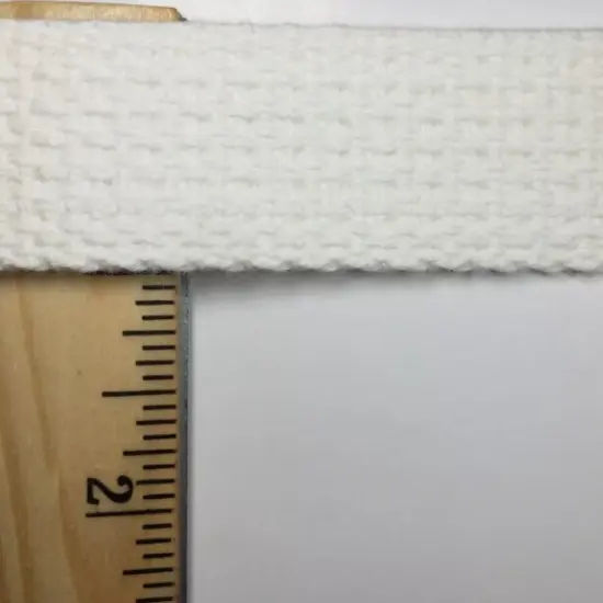 1" Cotton Webbing - 10 Continuous Yards - Made in USA! White {2}