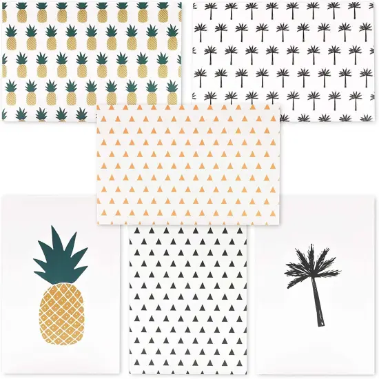 Blank Tropical Greeting Cards with Envelopes, Pineapple Palm Tree (4x6 In, 48 Pack) Multicolor {1}