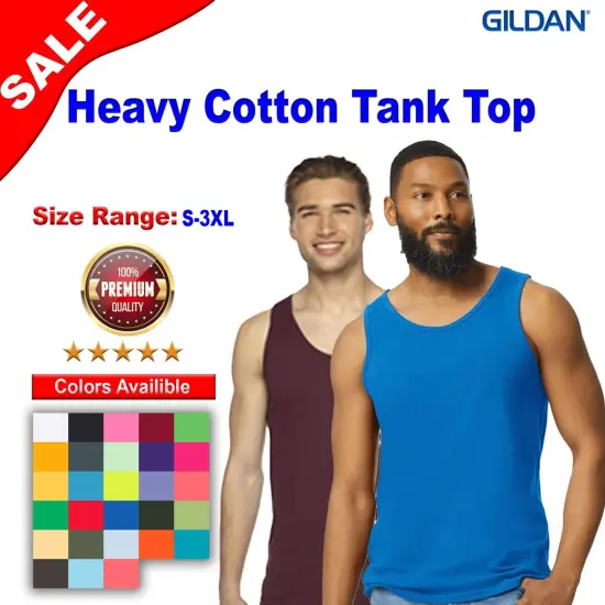 Gildan&reg; Heavey Cotton Sleeveless Tank Top - G5200 Graphite heather {2}