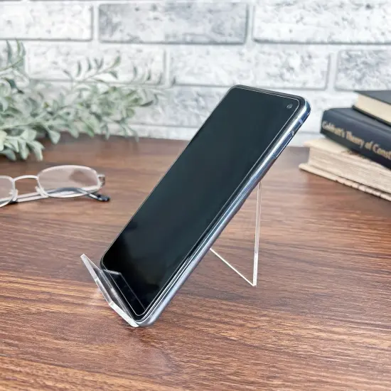 Plymor Clear Acrylic Cell Phone Display Stand / Easel, 2" W x 3.5" D x 2.75" H {3}
