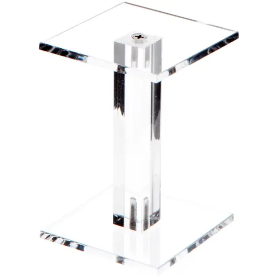 Plymor Clear Acrylic Square Barbell Pedestal Display Riser 4.375 inches (Height) x 3 inches (Width) x 3 inches (Depth) (3/16 inches thick) {1}
