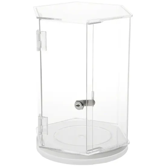 Plymor Clear Acrylic Hexagonal Locking Display Case, No Shelves {1}