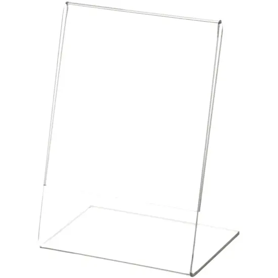 Plymor Clear Acrylic Sign Display / Literature Holder (Angled), 3.5" W x 5" H {1}