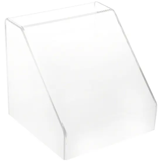Plymor Clear Acrylic Slanted Front Display Case with No Base, 8" x 8" x 8" {1}