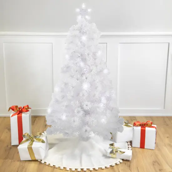 Northlight Pre-Lit Medium Color Changing Fiber Optic Artificial Christmas Tree - 4' - White {1}