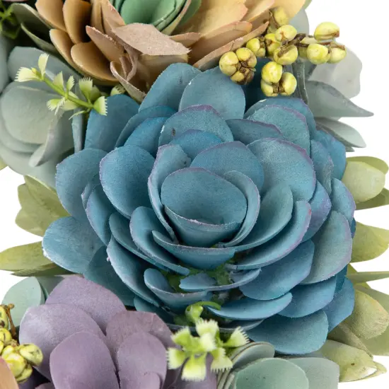Northlight Artificial Floral Wooden Spring Wreath with Seed Pods - 14" Blue {7}