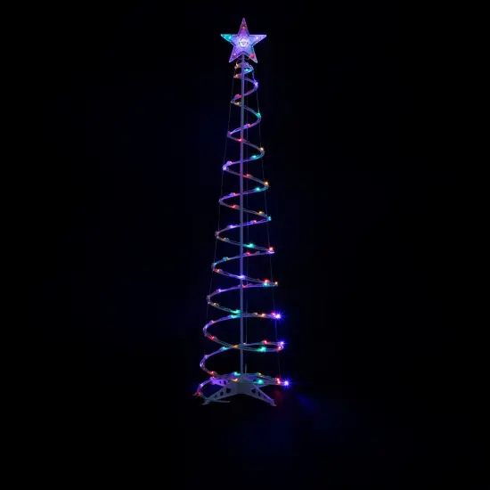Northlight LED Lighted Spiral Outdoor Christmas Tree - 6' - Multi-Color Lights White {1}