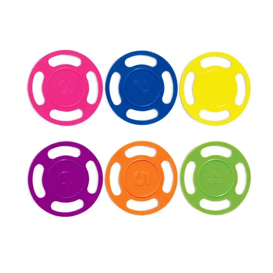 Swim Central Set of 6 Vibrantly Colored Swimming Pool Dive Disks 4" Yellow {3}