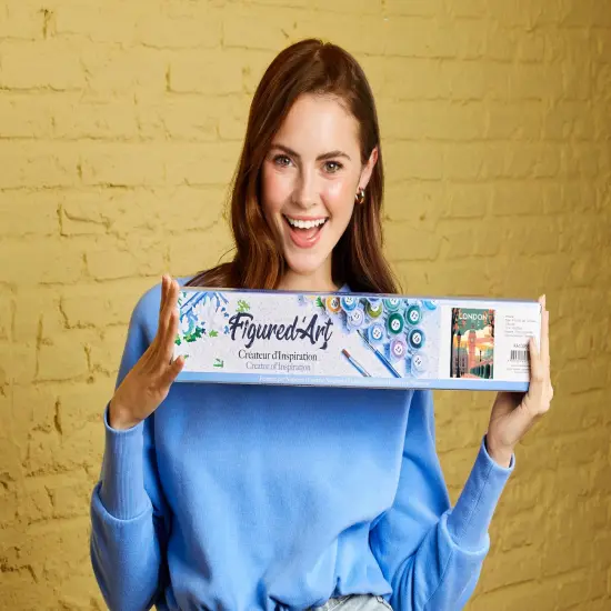 Figured'Art Paint by Numbers for Adults Travel Poster London 2 16"x20" - Craft Art Painting DIY Kit Rolled Canvas without frame {2}