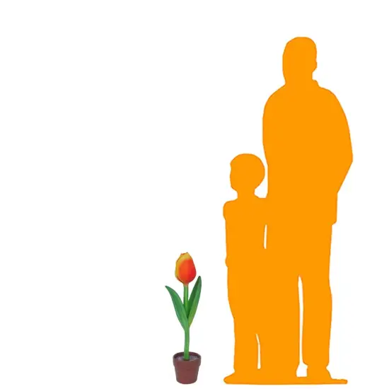 Small Tulip In Pot Flower Statue {2}