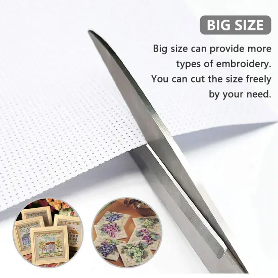 Cross Stitch Aida Fabric 14 Count, 59 by 39 Inch Large Size, Classic Reserve Cross Stitch Aida Cloth for Home DIY Embroidery Decoration {3}