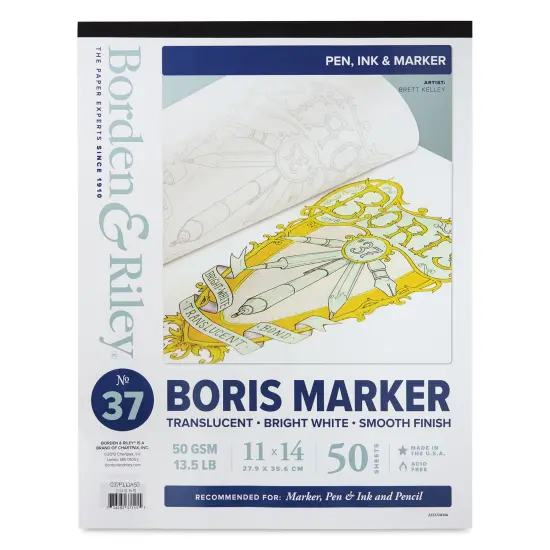 Borden & Riley Boris Marker Paper Pad - 11" x 14", 50 Sheets {1}