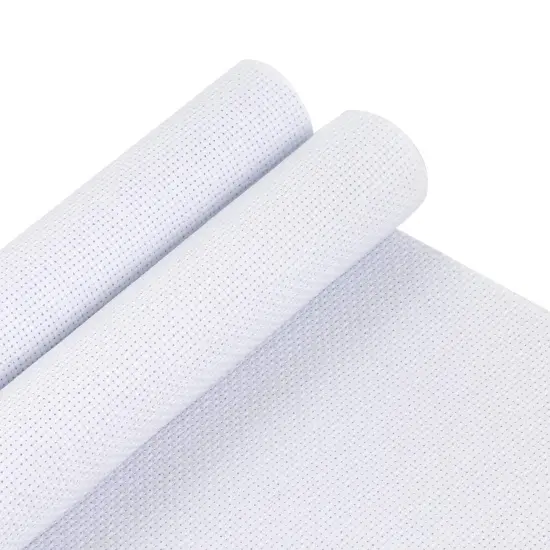 Pllieay 2 Pieces 14 Count Big Size White Aida Cross Stitch Fabric, Classic Reserve Aida Cloth, 19.6 x 21.6 Inch {1}