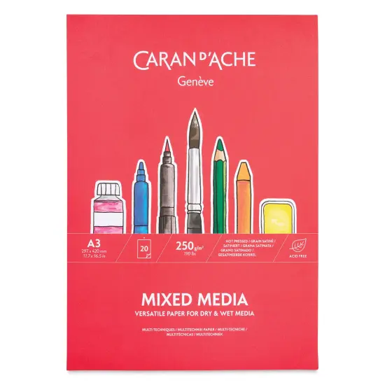Caran d'Ache Mixed Media Pad - 11-3/4" x 16-1/2", 190 lb, 20 Sheets {1}