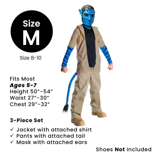 Rubies Avatar Deluxe Jake Sully Boy's Halloween Costume Medium 8-10 Beige {5}