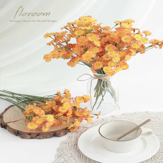 24pcs Burnt Orange Small Artificial Flowers {2}