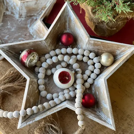 Beaded Garland 59" &ndash; Decorative Wooden Beads for Mantel, Tabletop, Holiday & Everyday Home D&eacute;cor - Holiday Tree {5}