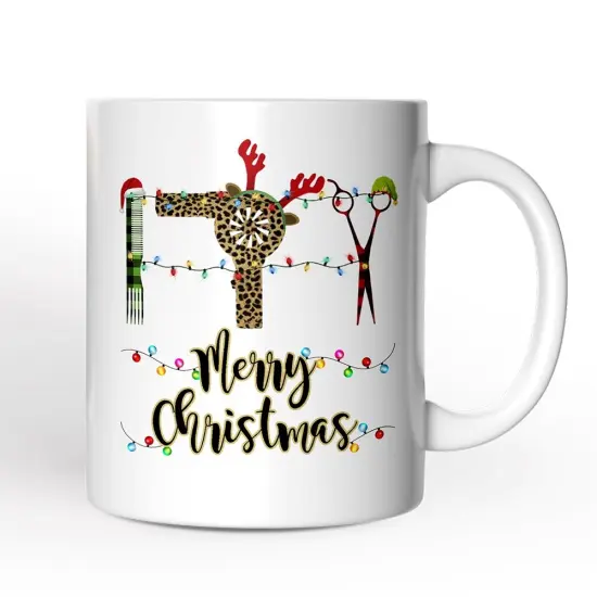 Hairdresser Buffalo Plaid Christmas Mug {1}