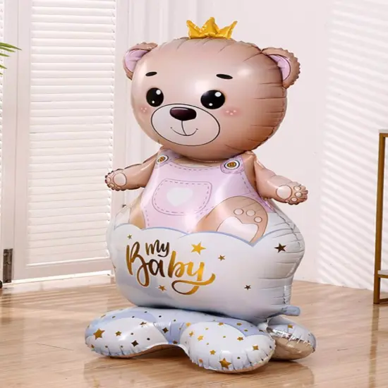 Bear with a Crown Girl. Standing Foil Balloon Decoration F07M1-3 {3}
