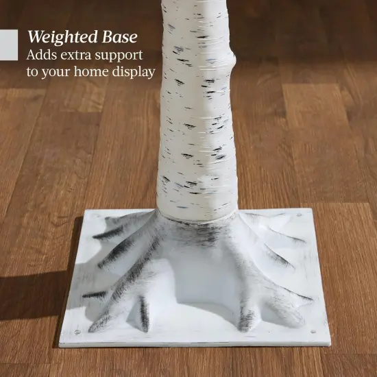 4ft, 6ft & 8ft Lighted Birch Tree Set, 3 Pack LED Trees with Remote, Color Options & Outdoor White {5}