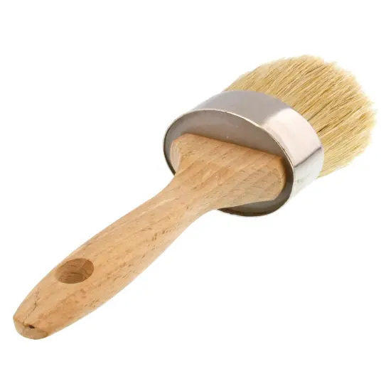 Multi Use 2-1/8" Oval Chalk and Wax Brush for Chairs, Dressers, Cabinets and Other Wood Furniture - 100% Natural Bristles, Lightweight, Rust Resistant {4}