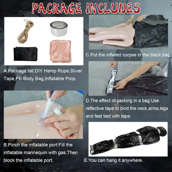 60 Inch Hanging Corpse Halloween Decorations - Set of 5 {4}