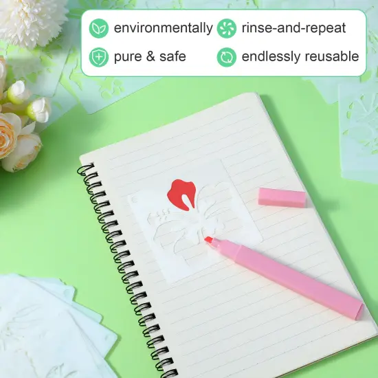 36 Pcs 3 Inch Flower Stencils, Small Stencils for Crafts, Reusable Paint Template for Wall, Butterfly & Bird Stencil for Painting Home Decor Art Projects {4}