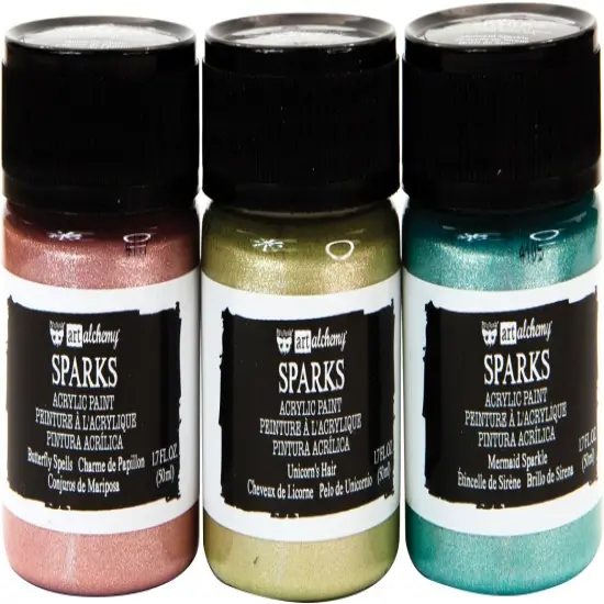 Finnabair Art Alchemy Sparks Acrylic Paint Set 3/Pkg-Fantasy, 1.7 Fl Oz Each {2}