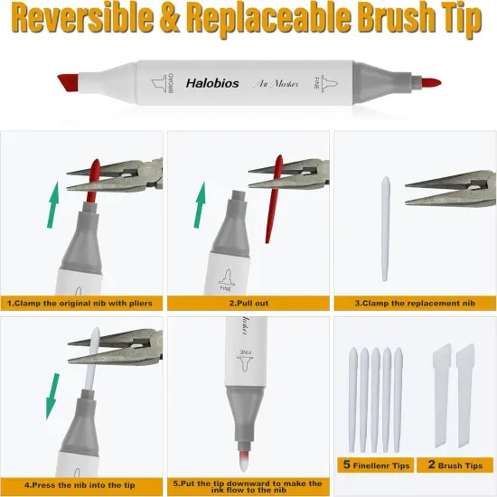 Dual Tip Fine & Broad Drawing Markers {4}