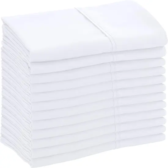 White Pillowcase Set of 12 - Queen 20"x30" Bed Pillow Cover - 1800 Brushed Microfiber - Wrinkle & Fade Resistant - Bulk Pillow Cases - Hotel Quality Pillowcase 12 Pack (Queen, White) {2}