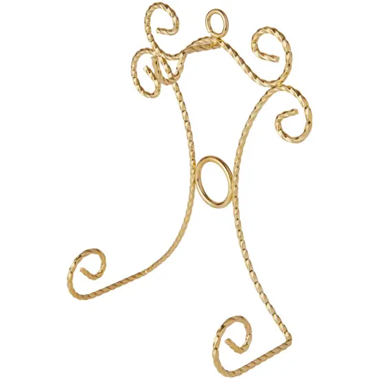 Bard's Shiny Gold-toned Wall Mountable Cup and Saucer Hanger, 7.25" H x 5" W x 2.75" D {1}