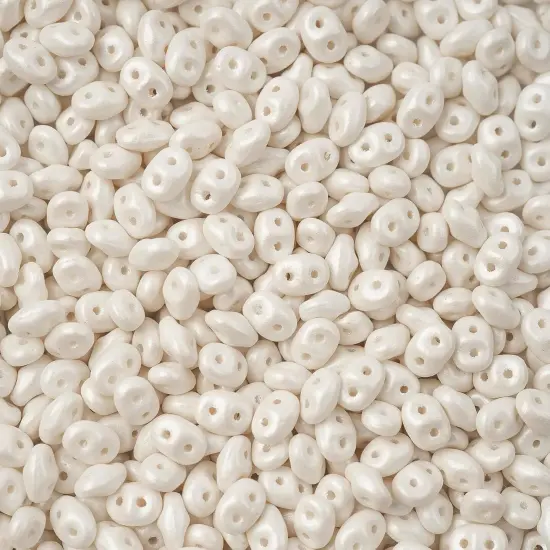 Matubo 2-Hole Czech Glass Pearl Shine Superduo Beads, 100g White {1}