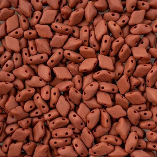 Matubo 2-Hole Czech Glass Opaque Gemduo Beads, 50g Chocolate Matte {1}