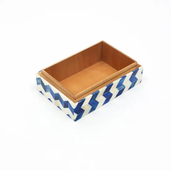 Handcrafted Zany Zigzag Wooden Box &ndash; Unique Storage & Stylish Accent-6X4X2.5" {4}