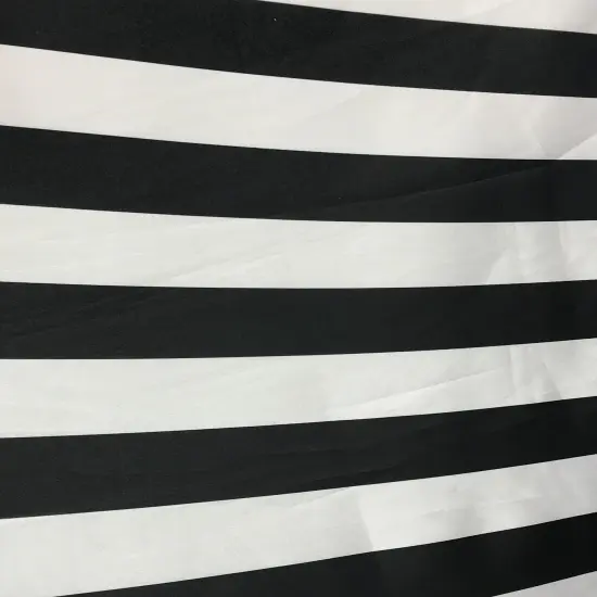1 Yard Black/White Stripe Satin Fabric 59/60" Wide Light Weight Polyester {2}