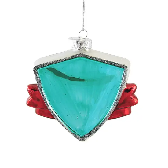 Noble Gems 3.75 In Soccer Banner Tree Ornament , Shield Ball Red {2}