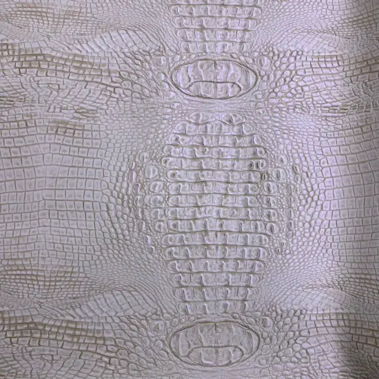 1 Yard Two Tone Gator Faux Leather Vinyl Fabric Upholstery Handbags Durable 56" Width Brown | Silver {6}