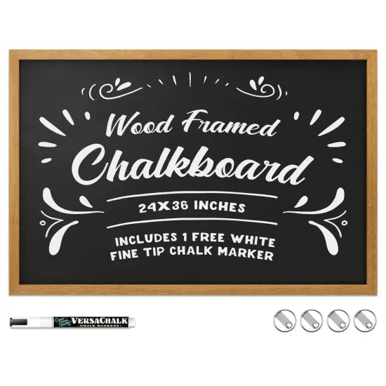 VersaChalk Chalkboard with Wooden Frame - 24" x 36" {1}
