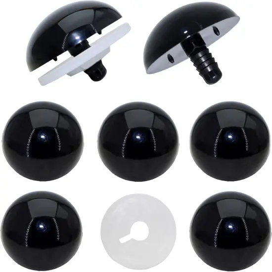 1Box(8Pcs) 40mm Extra Large Safety Eyes and Washers for Amigurumi Crochet {1}