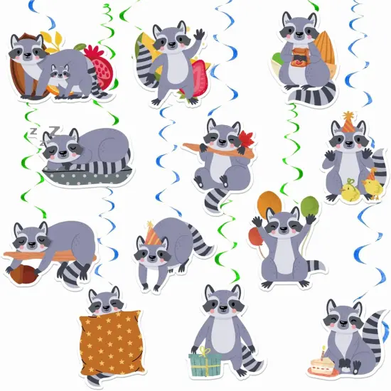 Streamers Raccoon Hanging Party Decorations {5}