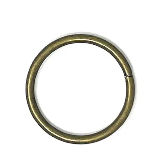 O Ring 2" Diameter Antique Brass with 1/4" Rim {3}