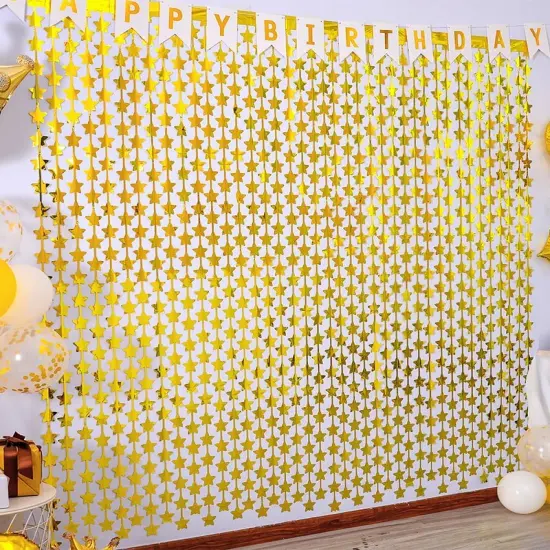 2 Pack Gold Stars Birthday Party Decorations {4}