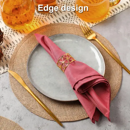 Set of 48 Burlap Round Placemats Bulk Burlap Circle Rustic Table Decorations Jute Farmhouse Placemats {2}