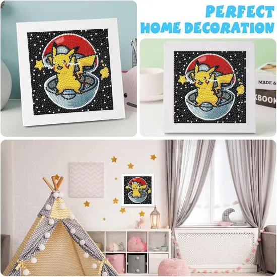 Cartoon Diamond Art Painting Kits for Kids with Frame,Cartoon Diamond Art for Kids {4}